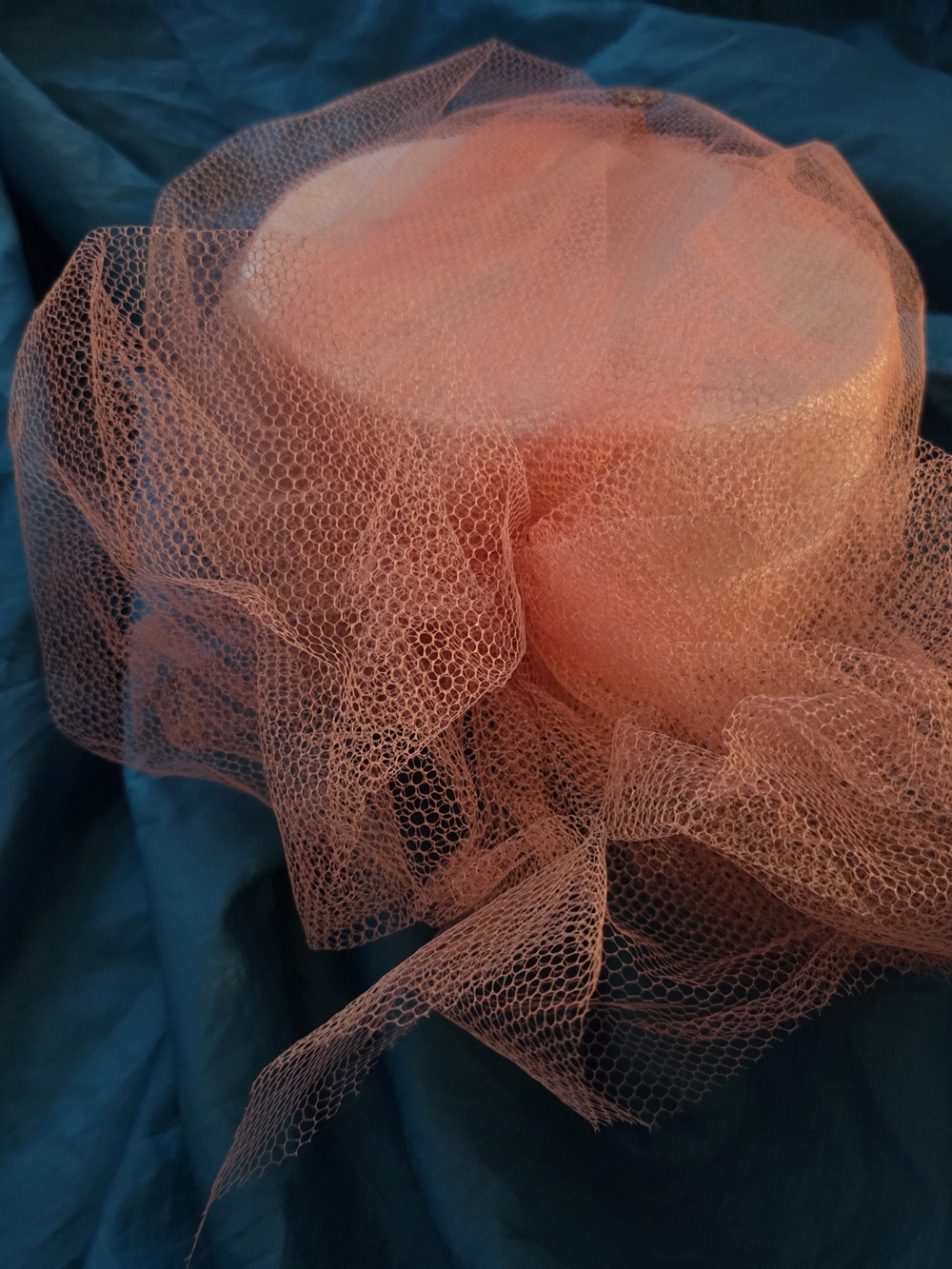 Vintage Tulle Pillbox Womens Hat